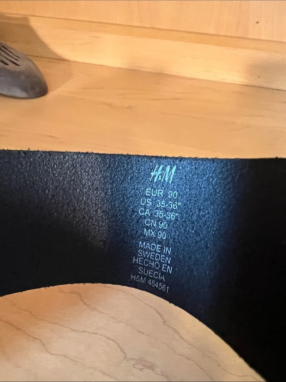 H&M Black Belt with Aged Metal Buckle